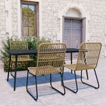 vidaXL Ensemble à manger d'extérieur 5 Pièces résine tressée et verre