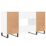 vidaXL Bureau blanc 140x50x75 cm bois d'ingénierie