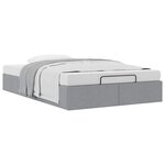vidaXL Cadre de lit ottoman sans matelas gris clair 120x200 cm tissu