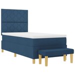 vidaXL Lit à ressorts avec matelas Bleu 90 x 190 cm tissu