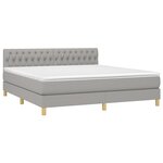 vidaXL Sommier à lattes de lit avec matelas Gris clair 180x200cm Tissu