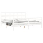 vidaXL Cadre de lit sans matelas blanc bois massif