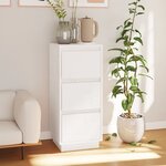 vidaXL Buffet Blanc 32x34x75 cm Bois massif de pin
