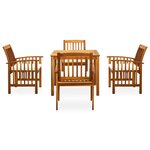 vidaXL Ensemble à manger de jardin 5 Pièces avec coussins Acacia solide