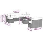 vidaXL Salon de jardin avec coussins 10 Pièces gris clair résine tressée