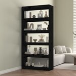 vidaXL Bibliothèque/Séparateur de pièce Noir 80x30x167 4 cm Pin massif