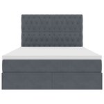 vidaXL Lit avec rangement et LED Gris foncé 140 x 200 cm Velours