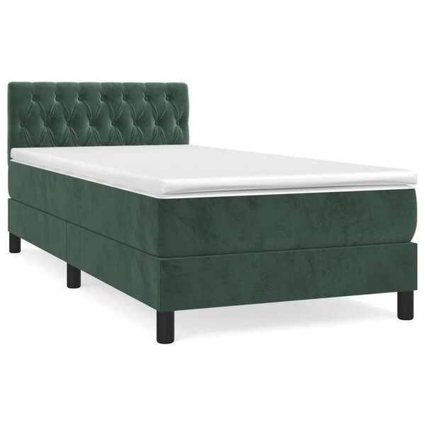 vidaXL Sommier à lattes de lit avec matelas Vert foncé 90x190 cm