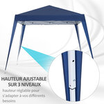 Tonnelle barnum de jardin pop-up pliant 2 4L x 2 4l x 2 5H m acier polyester imperméabilisé anti UV avec sac de transport bleu