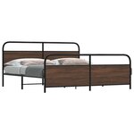 vidaXL Cadre de lit en métal sans matelas chêne marron 200x200 cm