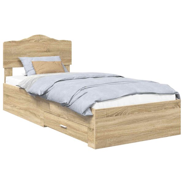 vidaXL Cadre de lit Chêne Sonoma 70 x 190 cm Bois d'ingénierie