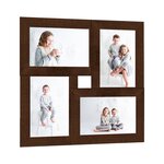vidaXL Collage de cadres photo pour photo de 4x(13x18 cm) Marron MDF