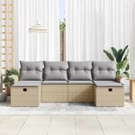 vidaXL Ensemble de canapé de jardin 6 Pièces Beige et Gris clair