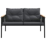 vidaXL Ensemble de meubles de balcon avec coussins 5 Pièces noir acier