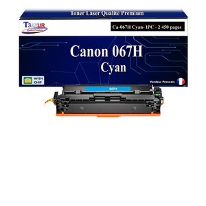 T3AZUR - Toner compatible avec Canon i-SENSYS LBP-631Cw  LBP-633Cdw  MF-651Cw  MF-655Cdw  MF-657Cdw remplace Canon 067H Cyan  - 2 450 pages