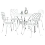 vidaXL Ensemble de salle à manger pour jardin 5 Pièces Blanc Aluminium