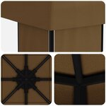 vidaXL Pavillon 4 × 3 m Taupe Polyester et Acier 190 gsm