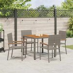 vidaXL Ensemble de salle à manger pour jardin 5 Pièces Gris