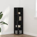 vidaXL Étagères d'angle Chêne noir 33 x 33 x 132 cm Bois d'ingénierie