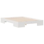vidaXL Cadre de lit surélevé avec stockage Blanc Bois massif en pin