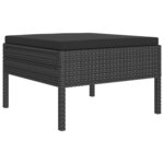 vidaXL Salon de jardin 5 Pièces avec coussins résine tressée noir