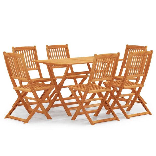 vidaXL Ensemble à manger d'extérieur pliable 7 Pièces Bois d'eucalyptus
