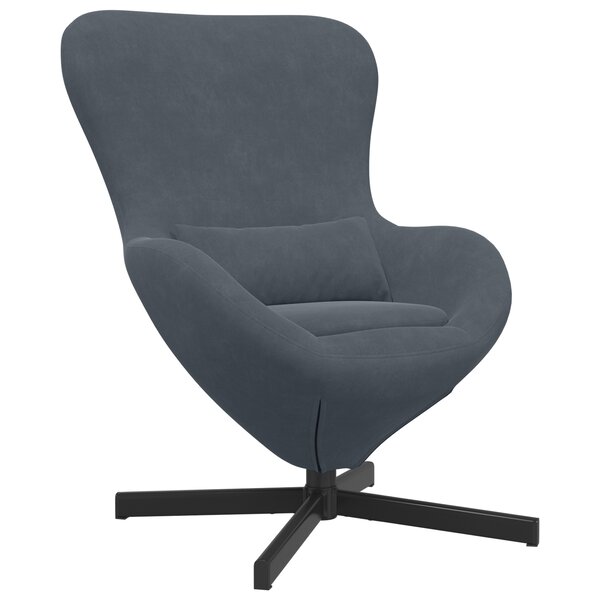 Fauteuil œuf en velours gris foncé