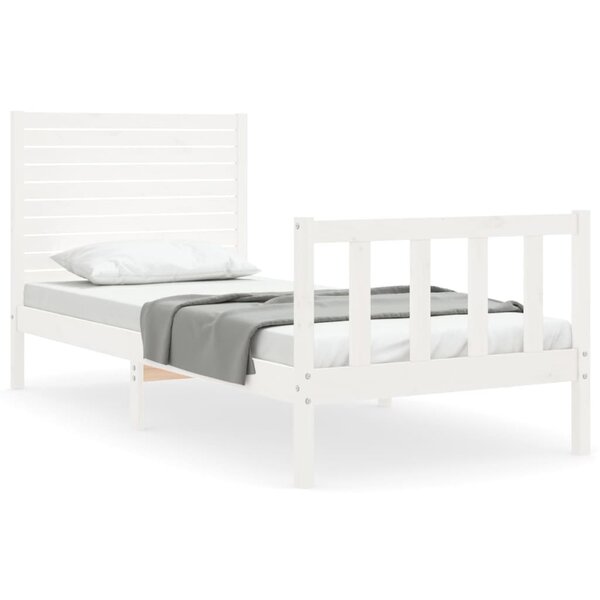 vidaXL Cadre de lit sans matelas blanc 90x200 cm bois de pin massif