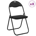 vidaXL Chaise pliante 8 pc Simili cuir Noir 48 x 43 5 x 81 cm
