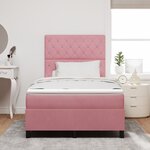Lit avec sommier et matelas vidaXL Rose 120x200 cm Velours