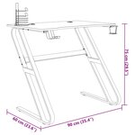 vidaXL Bureau de jeu avec pieds en forme de ZZ Noir 90x60x75 cm