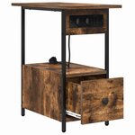 vidaXL Cabinet de chevet Chêne fumé 60 x 30 x 61 cm Bois d'ingénierie