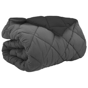vidaXL Duvet d'hiver Noir et anthracite 240 x 200 cm Microfibre