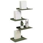 vidaXL Étagère flottante 4 Pièces Vert olive 30 x 18 x 2 5 cm Acier