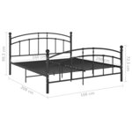 vidaXL Cadre de lit avec tête de lit sans matelas noir 160x200cm métal