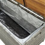 vidaXL Banc de rangement de jardin 120 cm Résine tressée Gris