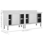 vidaXL Tables avec portes coulissantes 2 Pièces 240x50x(95-97) cm Inox