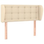 vidaXL Tête de lit avec oreilles Crème 93x23x78/88 cm Tissu