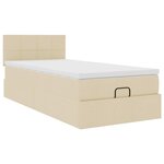 vidaXL Cadre de lit ottoman avec matelas crème 80x200 cm tissu