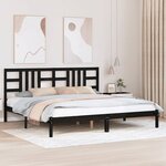 vidaXL Cadre de lit sans matelas noir 200x200 cm bois massif
