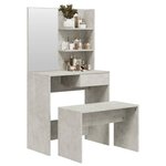 vidaXL Ensemble de coiffeuse Gris béton 74 5x40x141 cm