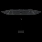vidaXL Parasol de jardin à double tête avec LED anthracite 449x265 cm
