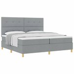 vidaXL Lit à ressorts avec matelas Gris clair 200 x 200 cm tissu