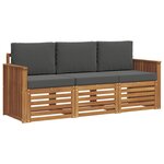 vidaXL Ensembles de canapés avec coussin 3 Pièces Naturel et Anthracite