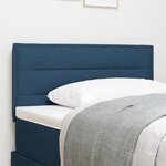 Tête de lit design lignes bleues 100 cm en tissu