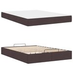 vidaXL Cadre de lit avec stockage Marron foncé 160 x 200 cm tissu