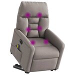 vidaXL Fauteuil inclinable de massage électrique Taupe Tissu