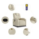 vidaXL Fauteuil inclinable de massage Crème Similicuir