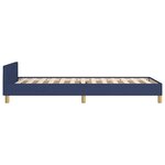 vidaXL Cadre de lit avec tête de lit sans matelas bleu 90x200 cm tissu