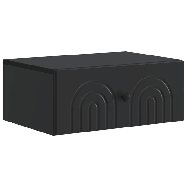 vidaXL Cabinet de chevet mural avec tiroir Noir 49 x 34 5 x 20 cm